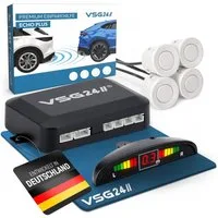 VSG24 Premium Display Einparkhilfe ECHO PLUS Parkhilfe zum nachrüsten PDC Rückfahrkamera (Rückfahrwarner mit Display & 4 Sensoren Stecksystem Nachrüstsatz)