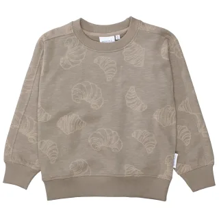 BASEFIELD - Kn.-Sweatshirt,oversized mokka aop - Gr. - 134