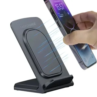 15W Desktop Vertical Wirelss Charger Fast Wireless Charging Holder Stand for iPhone 17 17Pro 16 Pro Max 15 14 13 for Xia