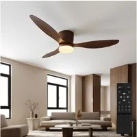 GLOBO LIGHTING Deckenventilator, Deckenventilator Ventilator Lüfter holzoptik dimmbar LED D 131,5 cm