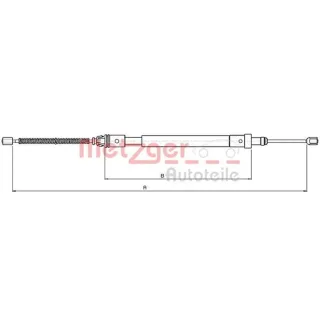 Metzger Handbremsseil hinten links Citroen Xsara 10.4575