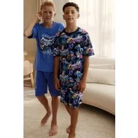 Next Pyjama 2er-Pack kurze Relaxed Schlafanzüge aus Baumwolle (4 tlg)