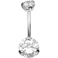 PIERCINGLINE Bauchnabelpiercing Titan Bananabell mit Innengewinde RUNDER KRISTALL (Bananabells, 1-tlg)