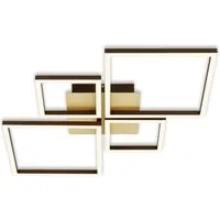 Briloner Leuchten LED Deckenleuchte 3128017 FRAME, Dimmfunktion, Memoryfunktion, Timerfunktion, LED fest integriert, Warmweiß, Memoryfunktion, dimmbar, schwenkbar, 3000K warmweiß, gold-braun