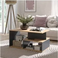 Vicco Couchtisch Hasso, Goldkraft Eiche/Anthrazit, 90 x 49.4 cm (1-St)