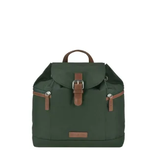Leichter Nylon-Rucksack mit Zugband und Überschlag in grün | Greenburry Heidi. Strukturierte Aufteilung für den perfekt organisierten Alltag.