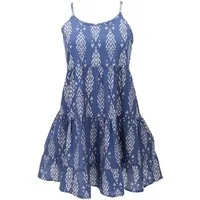 Guru-Shop Midikleid Boho Minikleid, Stufenkleid, Hängerchen - blau alternative Bekleidung