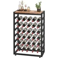 OUNUO Weinregal Flaschenregal für 30 Flaschen 6 Etagen mit Tischplatte 59 x 30 x 88 cm