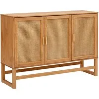 OTTO home Sideboard Linz, Kommode mit Rattangeflecht auf den Türfronten, aus Massivholz