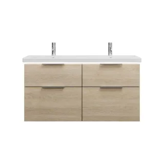 Burgbad Keramik Waschtisch-Set Eqio Eiche Dekor Cashmere/Alpinweiss, SEZD123F3180C0001 SEZD123F3180C0001