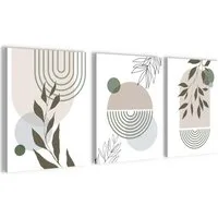 Novart Wandbild Wandbilder Wohnzimmer Abstrakt Figuren Bilder Deko, Grau, made in Germany, moderne Wandbilder, Boho Style