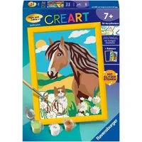 Ravensburger Malen nach Zahlen CreArt, Pferd und Kätzchen, Made in Europe