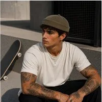 XCOAST Dockermütze Unisex Docker Beanie Cord Armeegrün – Matrosenmütze (1-St) Retro Beanie, Streetwear Mütze