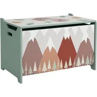 ZONEKIZ Aufbewahrungsbox Spielzeugkiste mit Deckel, niedlichem Tierdesign, Griff (Spielzeugtruhe, 1 St., Spielzeugbox), für Kinderzimmer, Schlafzimmer, Grün