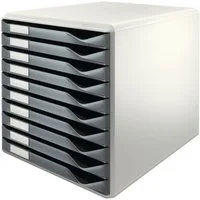 LEITZ Schreibtisch Leitz 5281 Schubladenbox Formular-Set 10 Schubladen - Grau (1-St)