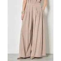 Apricot Palazzohose Plissee-Hose mit weitem Bein