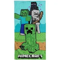 Familando Strandtücher Minecraft "Creeps" 70x140 cm aus 100% Baumwolle, Frottee, mit Schriftzug, Enderman, Creeper und Zombies