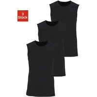 H.I.S Muscleshirt, Unterziehshirt, Unterhemd für Herren (3er-Pack) unifarben, Rundhalsausschnitt, aus Baumwolle