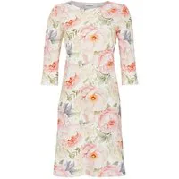 Ringella Nachthemd im Blumenallover mit Pfingstrosen und 3/4 Arm 50% Baumwolle 50% Modal