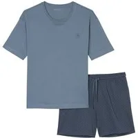 Marc O'Polo Shorty Mix & Match Cotton (2 tlg) mit unifarbenem Shirt und gemusterter Shorts