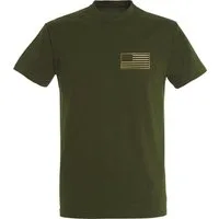 Baddery T-Shirt USA Flagge mit Stick-Patch Stars and Stripes - US-Army, hochwertiger Stick-Patch, auch Übergrößen, aus Baumwolle