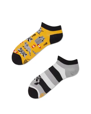 many mornings - Socken - Raccoon Bandit gelb/grau - Gr. - 46