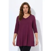 Ulla Popken Longshirt Longshirt A-Linie V-Ausschnitt 3/4-Arm