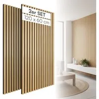 skølm 3D Wandpaneel Rune, Akustikpaneel Holzoptik, 0,72 qm, (2-tlg) hochwertige 3D Lamellenwand schallabsorbierend