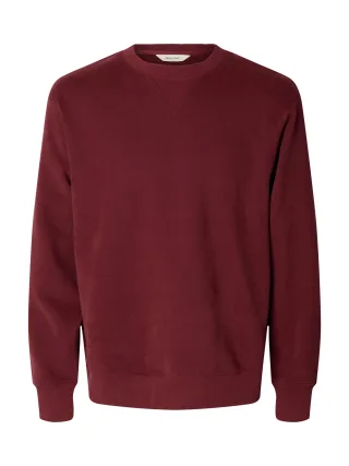 selected men - SLMRELAXGRANT LS CREW NECK SWEAT Tawny Port - Gr. - M