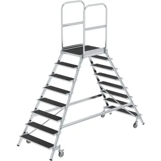 Munk Podesttreppe beids. begehbar mit Federrolle Korundbeschichtung R13 - 059208