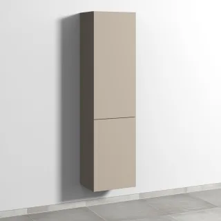 Sanipa 3way Stauraumschrank mit 1 Tür und 1 Wäschekorbklappe, Sandgrau-Matt SF18567