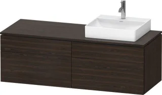 Duravit L-Cube Konsolenwaschtischunterbau wandhängend Nussbaum gebürstet Matt 1420x550x482 mm - LC48 LC4870R69690000