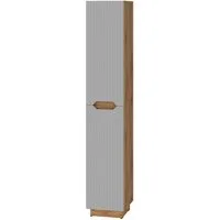 Vicco Hochschrank Lotta, Eiche/grau gestreift, 33 x 186 cm mit 2 Türen (1-St)