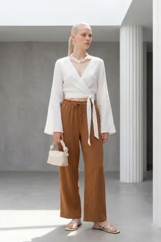 Elastische Bund gerade geschnittene Hose
