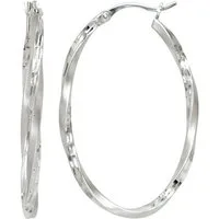 JOBO Paar Creolen, oval 925 Silber