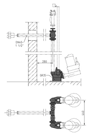 Jung Pumpen S-Zubehör Armaturen Dn40-D Mc JP48924