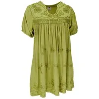 Guru-Shop Longbluse Bestickte indische Boho Bluse, sommerliche.. alternative Bekleidung