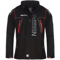Geographical Norway Softshelljacke Herren Softshell Wander Sport Übergangsjacke Trekking Jacke in Unifarbe, mit abnehmbarer Kapuze, mit Stehkragen
