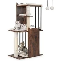 COSTWAY Kratzbaum, Katzenbaum, Kletterbaum mit abnehmbaren Kissen