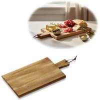LS-LebenStil Schneidebrett Holz Griffbrett Servierbrett 29cm Akazie Rechteckig Frühstücksbrett, Holz, (Servierbrett Brotschneidebrett Vesperbrett, 1-St., Käsebrett Hackbrett Holzbrett), Wurstbrett Chopping Board Fleisch Steak Küche groß