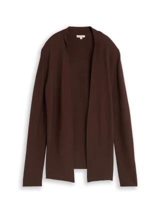 Tom Tailor - knit structured open cardigan java dark brown - Gr. - XL
