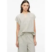 s.Oliver Kurzarmbluse Bluse Seersucker-Bluse mit Raffung