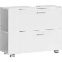 VASAGLE Waschbeckenunterschrank Badschrank, große Öffnung für Siphons, 30 x 80 x 64 cm offene Fächer an Einer Seite, rechts oder Links austauschbar
