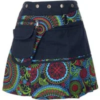 Guru-Shop Minirock Wickelrock, kurzer Rock, Cacheur, Boho.. alternative Bekleidung