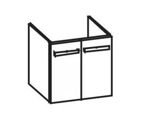 Artiqua 414 Waschtischunterschrank für Vivia 414280, 414281 Sangallo Grau quer, 414-WU2T-V159-7152-4 414-WU2T-V159-7152-432