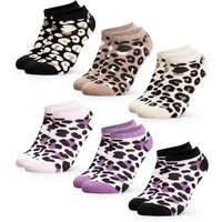 OCCULTO Sneakersocken Damen Leoparden Muster Sneaker Socken 6er Pack (Modell: Kira) (6-Paar)