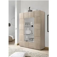 Home affaire Vitrine Dama Höhe 166 cm, Breite 121 cm, Stauraumvitrine mit 2 Türen, Standvitrine - Front in 3D-Optik, viel Stauraum, verschiedene Farben