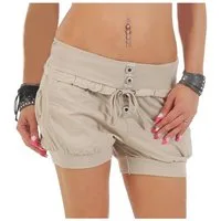 malito more than fashion Hotpants malito Damen Hotpants in Unifarben, lockere kurze Hose, Bermuda für unifarbene Chino Short kurze Sommerhose mit elastischem Bund