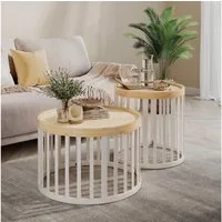 Vicco Couchtisch Enara, Bambus/Weiß, x cm, mit 2 Teilen (2-St)
