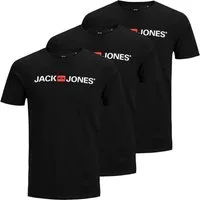 Jack & Jones T-Shirt 3er Pack Logo Tee Crew Neck mit Markenschriftzug